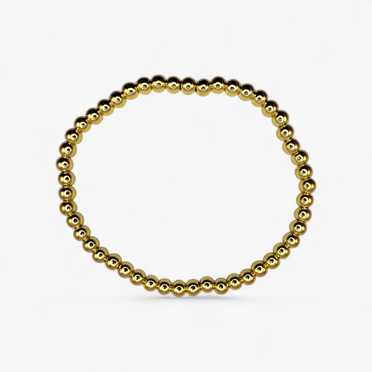 Signature Gold S.Steel Bead Stretch Bracelet