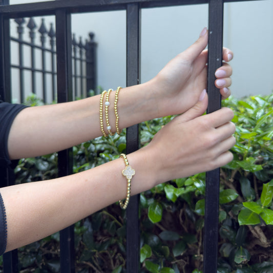 Clover Charm Stretch Bracelet