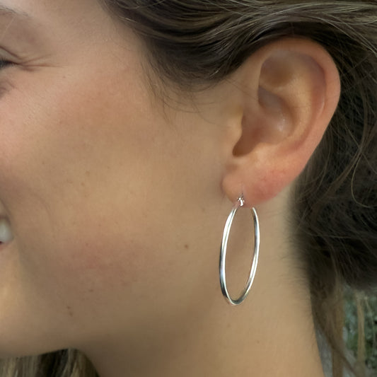 Classic Silver Hoop Earrings
