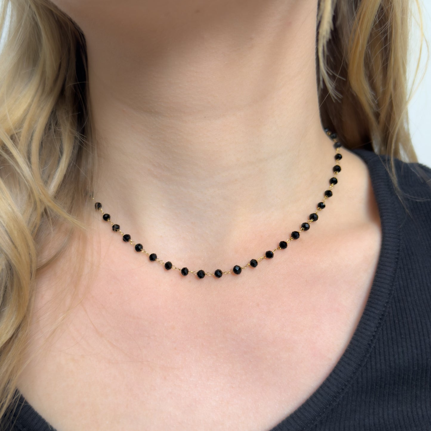 Bold Black Beaded Necklace