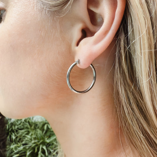 Classic Silver Hoop Earrings