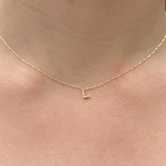 Gold Dipped Initial Necklace – CZ Charm