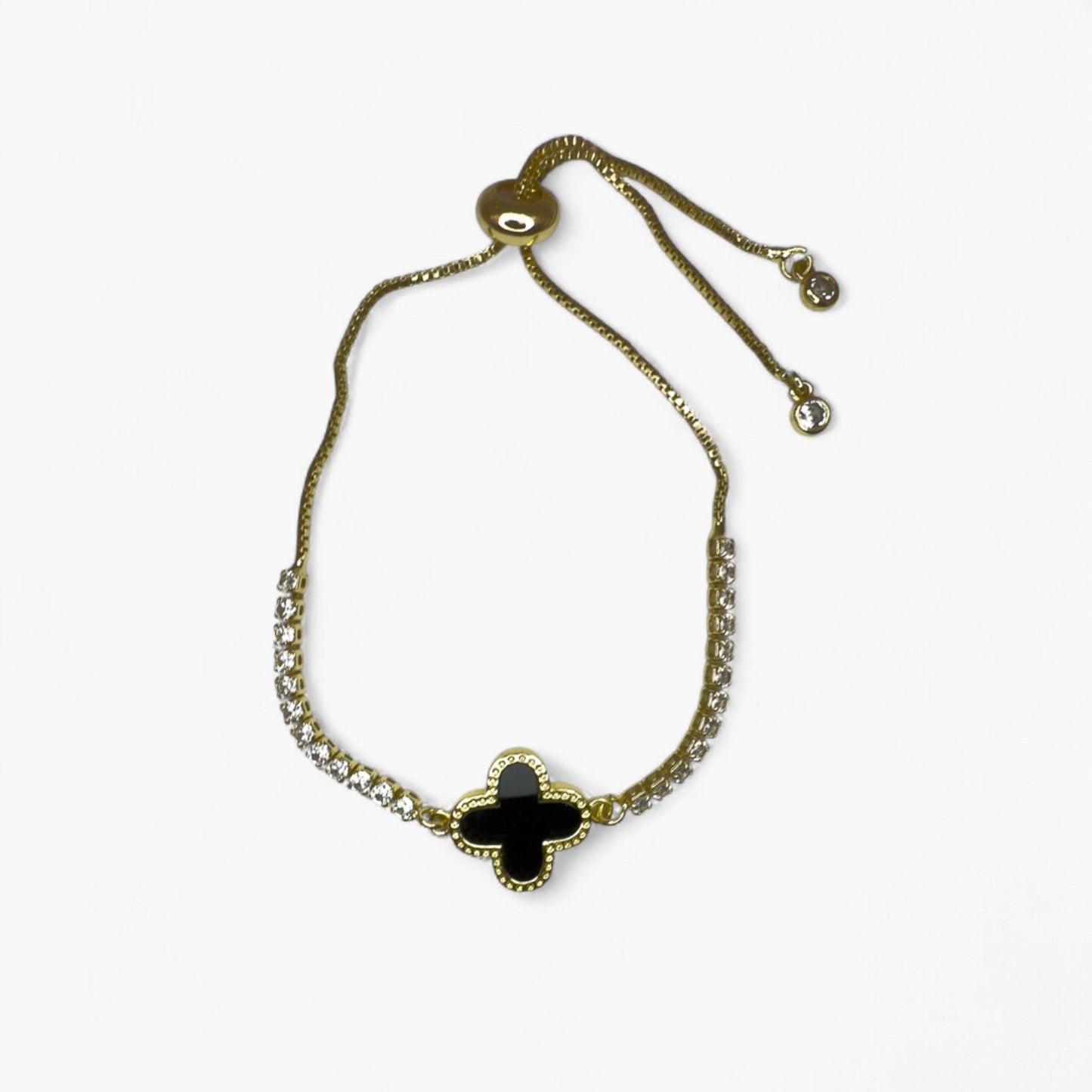 Gold Clover Drawstring Bracelet
