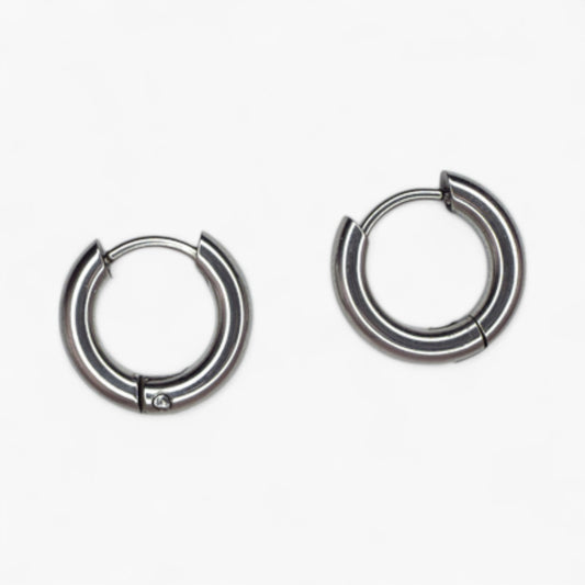 Classic Silver Huggie Earrings