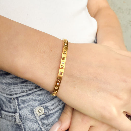 Roman numeral bracelet on model