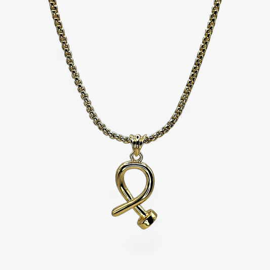 Gold Nail Pendant Necklace