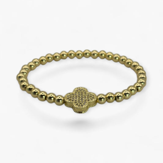 Clover Charm Stretch Bracelet
