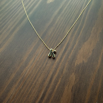 18K Gold dipped Bubble Initial Pendant Necklace 16"
