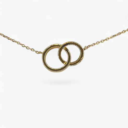 18K Gold dipped Interlocking Rings "Best Friend" Necklace 16"+
