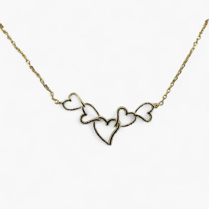 Gold Heart Inlay Necklace
