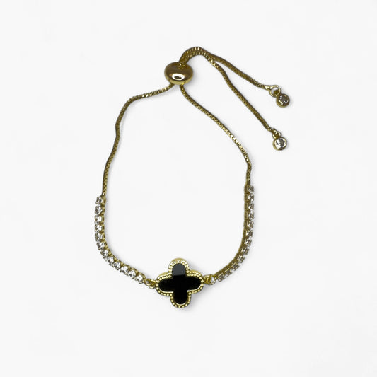 Gold Clover Drawstring Bracelet