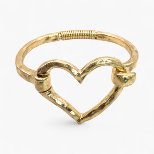 Gold Heart Hinge Bracelet