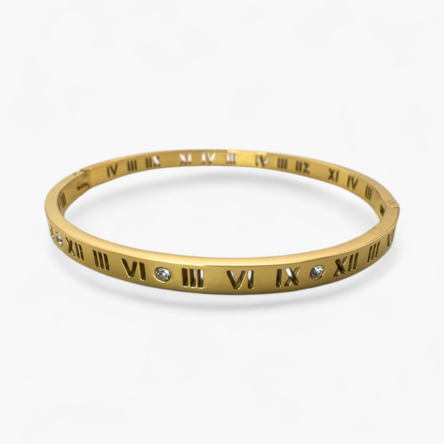 Roman Numerals Gold Bangle