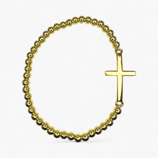 Gold Cross Bead Bracelet