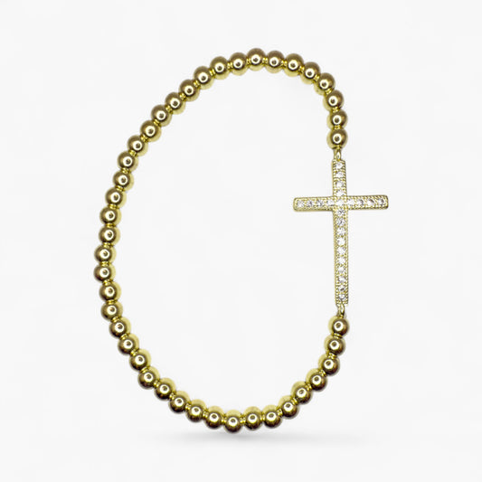 Gold Stretch Beaded Bracelet
