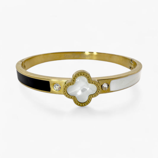 Clover Charm Gold Bangle