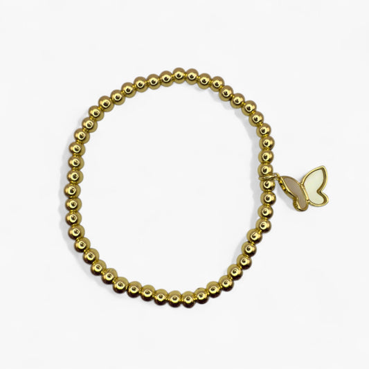 Gold Butterfly Bead Bracelet