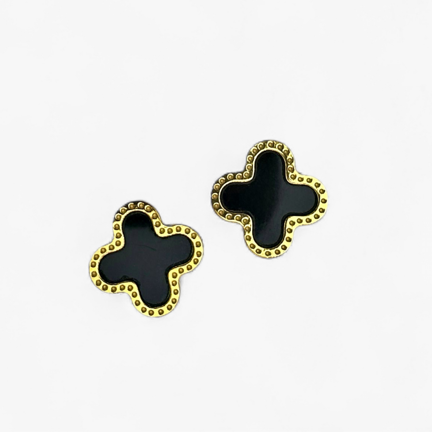 Black Clover Stud Earrings